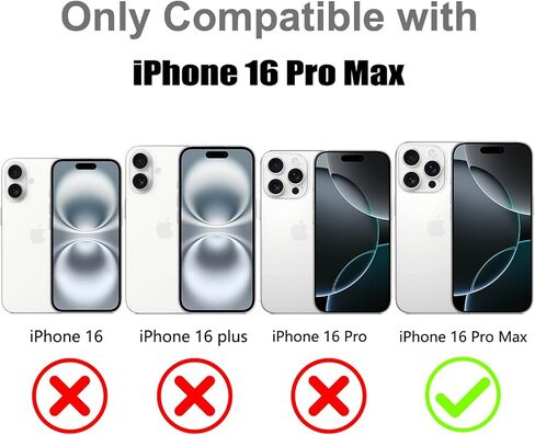 حافظة MOWIME متوافقة مع iPhone 16 Pro Max مع حزام معصم، حافظة واقية ناعمة مقاومة للصدمات من مادة TPU للنساء والفتيات، حافظة نحيفة مضادة للخدش لهاتف iPhone 16 Pro Max 6.9 بوصة، أبيض in Kuwait
