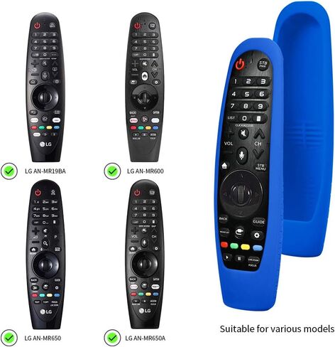 Silicone TV Remote Case Compatible with LG AN-MR19BA/AN-MR18BA/AN-MR650/AN-MR600 Smart TV Remote Control, Shockproof Anti Slip Protective Remote Cover Skin Holder Sleeve Protector (Blue) in Saudi Arabia