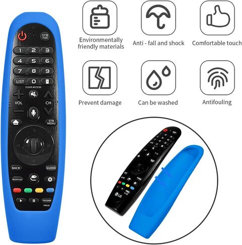Silicone TV Remote Case Compatible with LG AN-MR19BA/AN-MR18BA/AN-MR650/AN-MR600 Smart TV Remote Control, Shockproof Anti Slip Protective Remote Cover Skin Holder Sleeve Protector (Blue) in Saudi Arabia