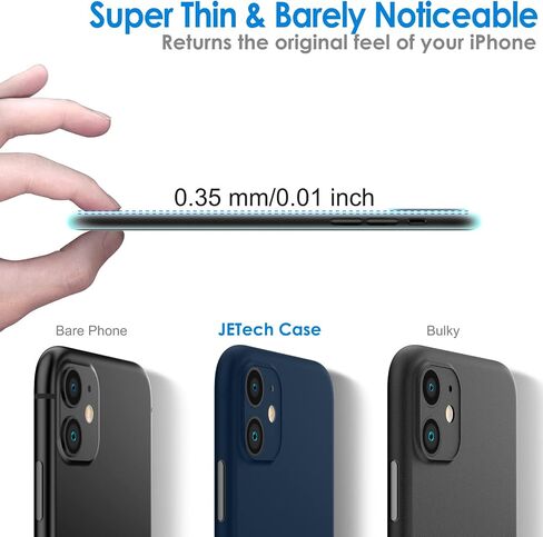 JETech Ultra Slim (0.35mm Thin) Case for iPhone 11 6.1-Inch, Camera Lens Cover Full Protection, Lightweight, Matte Finish PP Hard Minimalist Case, Support Wireless Charging (Black) in Saudi Arabia