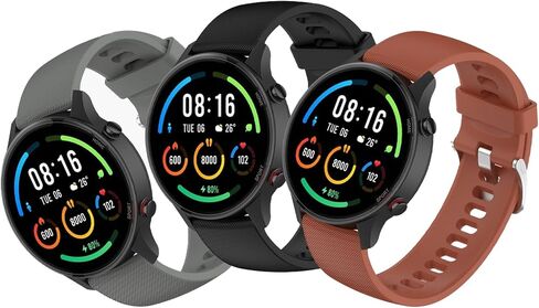 Watch Bands Compatible Xiaomi Mi Smartwatch/Mi Watch Color Sport/Watch S1/S1 Active [3 Packs ] Bracelet Replacement for Women Men, Soft Silicone Sport Strap for Mi Watch S2/S3/2 Pro in Saudi Arabia