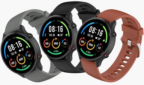 Watch Bands Compatible Xiaomi Mi Smartwatch/Mi Watch Color Sport/Watch S1/S1 Active [3 Packs ] Bracelet Replacement for Women Men, Soft Silicone Sport Strap for Mi Watch S2/S3/2 Pro in Saudi Arabia
