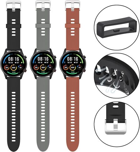 Watch Bands Compatible Xiaomi Mi Smartwatch/Mi Watch Color Sport/Watch S1/S1 Active [3 Packs ] Bracelet Replacement for Women Men, Soft Silicone Sport Strap for Mi Watch S2/S3/2 Pro in Saudi Arabia