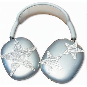 Bling Rhinestones Case Compatible for AirPods Max,Luxury Diamond AirPod Max Attachment,Splarking Butterfly Design for Women Girl,Clear AirPods Max Cover with Ribbon Accessories Shockproof Protective