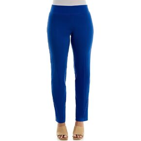 Zac & Rachel Women's Plus Size Millennium Fabric Pull-On Slim Leg Pant, Surf The Web, 24W