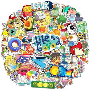 200 Pcs Cute Water Bottle Stickers for Kids Teens, Waterproof Vinyl Funny Stickers for Girls Boys, Colorful Vsco Decals Trendy Graffiti Sticker Pack for Laptop Skateboard Luggage