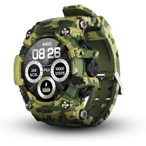 Delta Dark Night Smartwatch for Men, Military Smart Watch, Sports Fitness Tracker Watch with 1.45" HD Screen, 14 Days Battery, for iPhone Android Phone (2xScreen Protector Included)