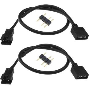 Create idea 2pcs 3-Pin RGB Light Strip Conversion Cables Computer Motherboard Lighting Conversion Line Compatible with Alphacool Ice Control Systems 3-Pin to 3-Pin ARGB 30cm