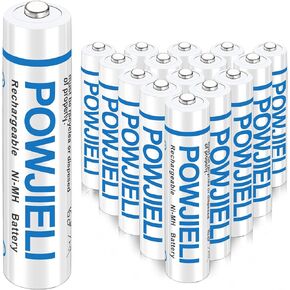 Rechargeable AAA Batteries, 1.2v Ni-MH Triple A Batteries 600mAh, Long-Lasting for Outdoor Solar Lights and Household Devices,16 Pack