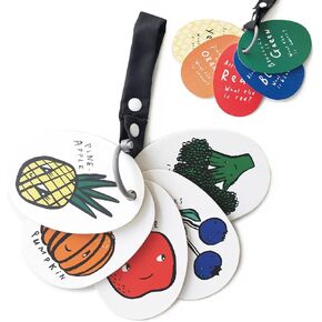 Wee Gallery Stroller Cards - I See On a Walk - Identification Travel Activity for Babies and Toddlers, with Snap on Strap for Walks, Car Seat, Bag, Stroller