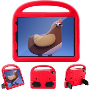 Kids Case for iPad Pro 11 2022/2021/2020 (4th/3rd/2nd Generation), Techcircle Child Shock Proof EVA Protective [Support Pencil Charging] Handle Stand Case for iPad Air 5/4 Gen 10.9" 2022/2020, Red