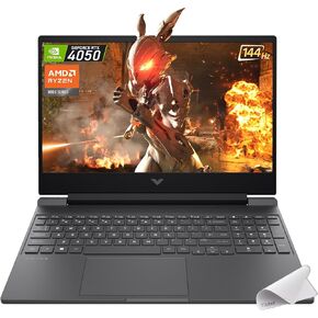 HP Victus Gaming Laptop, 15.6-inch FHD IPS 144Hz, AMD Ryzen 5-8645HS, NVIDIA GeForce RTX 4050, Wi-Fi 6, Backlit KB, Win11 Home, w/Mouse Pad (32GB RAM |2TB PCIe SSD)