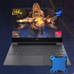 HP Victus 15.6 Ryzen 5 Premium Gaming Laptop, 15.6" FHD 144Hz, Ryzen 5 7535HS (Beats i5-13420H), AMD Radeon RX 6550M (Beats GeForce RTX 3050), 16GB RAM, 1TB SSD, W11P, with 512GB External SSD Bundle