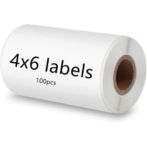 Phomemo Thermal Labels, 4x6 Shipping Labels for Small Business (Pack of 100 4x6 Per Roll Labels) - Commercial Grade - Compatible with Rollo, Zebra, Phomemo and Other Direct Thermal Printers