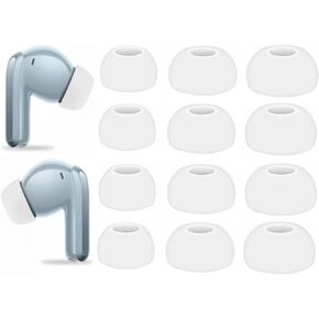 Replacement Earbuds Tips Silicone Ear Tips for Red mi Buds 5 Pro/Redmi Buds 4 Pro/Redmi Buds 5/Redmi Buds 4, Fit in Case, Buds Eartips 6 Pairs S/M/L 3 Size,White (Mi)