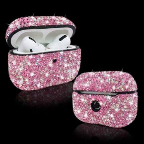 LUVI for AirPods Pro Diamond Case Rhinestone Bling Glitter Crystal Shiny Sparkle Cute for AirPods Pro Cover for Girls Women Wireless Charging Luxury Skin for Apple AirPods 3 (2019) Silver