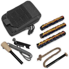 Coopers Bay Ferro Rod Fire Starter Package | Premium Fire Starting Kit | Includes Large 1/2" Ferro Rod, Fire Starter Tinder and Custom Carry Pouch | Complete Fire Starter Survival Tool Package… in Saudi Arabia