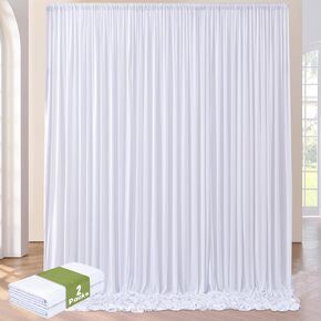 10x12 ft Black Backdrop Curtain Panels for Wedding Parties, Wrinkle Free Polyester Photo Backdrop Drapes 12 ft Long Back Drop Cloth for Birthday Photography Background Party Halloween Backdrop