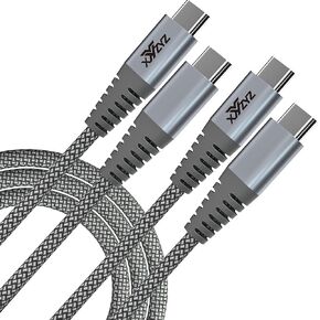 XYYZYZ USB C Cables [6.6 ft 2 Pack ] 60W 3.1A PD Type C Fast Charging Cable Type C Charging Cord Compatible with Samsung Galaxy, MacBook Air/Pro, iPad Pro, iPad Air 2020, Pixel - Black