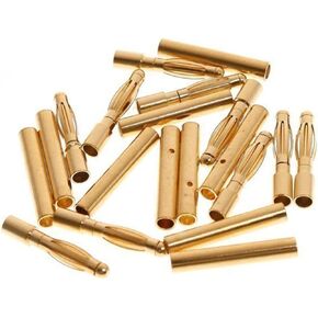 HOMSFOU Bullet Connector 50 Pairs Crimp on Banana Plugs Crimp Connectors 4mm Banana Plug Mini Accessories Gold Plated Connectors 2.0mm Bullet Rc Bullet Connectors Cable Female
