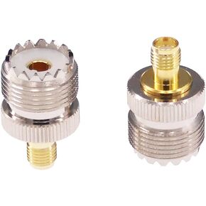 2pcs SMA Female to UHF Female SO-239 SO239 RF Coax Adapter SMA to UHF Coaxial Connector for UHF/VHF Radio Antenna(F28-2)