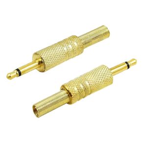 PNGKNYOCN Replacement TS Male Plug 2 Pole 3.5mm w/Spring Coax Cable Audio Solder Type DIY Adapter for Repair Headphones Headset(2-Pack)