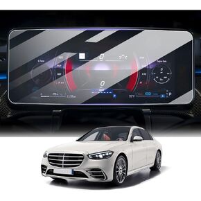 LUWU for 2024 Benz S-Class Screen Protector 2021-2024 Benz S Class W223 Accessories Infotainment Display Screen Protector Tempered Glass Anti-Scratch S-Class S 580 Touchscreen Protective Film 12.3Inch