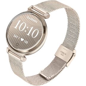 TRUMiRR Watch Band for Lily 2 Cream Gold Women, Mesh Stainless Steel Strap Feminine Bracelet for Garmin Lily 2 Only
