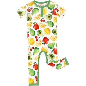 Baby Boy Rompers Short Sleeve Jumpsuit with Pants One Piece Soft Overalls for Infant Boys, Viscose Made from Bamboo