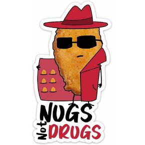 (3PCS) Funny Nugs Not Drugs Chicken Nugget Sticker, Hard Hat Sticker, Funny Car Decals, Funny Sticker for Adults, Blue Collar Sticker, Meme Sticker, Car Sticker