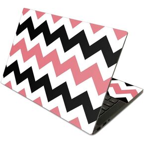 MightySkins Skin Compatible with Razer Blade Stealth 13.3" (2019) - Black Pink Chevron | Protective, Durable, and Unique Vinyl Decal wrap Cover | Easy to Apply | Made in The USA