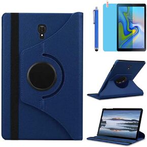 Case for Samsung Galaxy Tab A 10.5 inch 2018 (SM-T590 T595 T597), 360 Degree Rotating Stand Case Smart Protective Cover with Stylus Pen,Screen Film (Deep Blue)