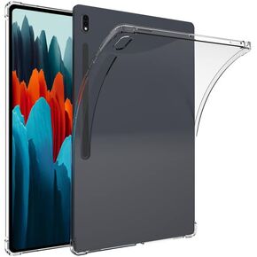 Clear Back Case for 12.4" Samsung Galaxy Tab S8 Plus 2022/S7 FE 2021/S7 Plus 2020 (SM-X800/X806/T730/T733/T970/T975) Lightweight Transparent Soft TPU Shockproof Thin Silicone Cover, Clear
