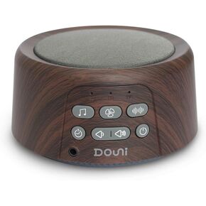 Douni White Noise Machine - Sleep Sound Machine with Soothing Sounds Timer & Memory Function for Sleeping & Relaxation, Sleep Therapy for Kid, Adult, Nursery, Home, Office, Travel. Brown Wood Grain
