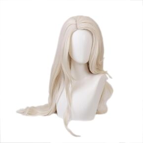 Long Blonde Cosplay Wig Halloween Costume Wavy Wig for Party