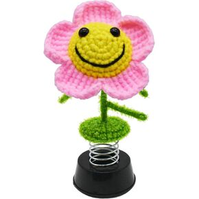 Sunflower Gifts for Women, Handmade Sunflower Decor, Car Dashboard Decorations, Flower Wall Decor, Bottom Sticker Design (Red)
