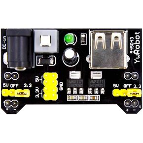 SHILLEHTEK Universal Power Supply Module for MB102 Prototype Breadboard - 3.3V/5V, DC 6.5-12V or USB - Compatible with Arduino, Raspberry Pi, ESP32 - Ideal for Solderless Breadboards (1 Piece)