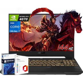 ASUS 2024 أحدث كمبيوتر محمول للألعاب TUF، مع ترخيص Microsoft Office مدى الحياة، 15.6 بوصة 144 هرتز FHD، Intel 10-Core i7-13620H، ذاكرة وصول عشوائي DDR5 سعة 64 جيجابايت، 4 تيرابايت SSD، GeForce RTX 4070، لوحة مفاتيح بإضاءة خلفية، Wi-Fi 6، Windows 11 Pro