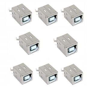 PCB USB Connector B Type Female Jack 180 Degree DIP Vertical Straight Insert 8Pcs Suitable for Mini USB Application