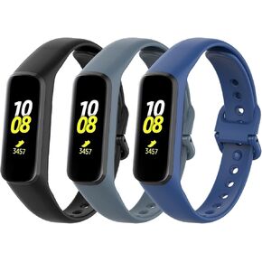 Bands Compatible with Samsung Galaxy Fit E SM-R375 Smartwatch Soft Silicone Replacement Watchbands Fitness Sport Straps for Women Men, 3PCS