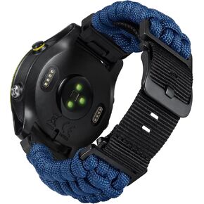 BINLUN Compatible With Garmin Watch Band 20mm 22mm 26mm, Heavy-Duty Braided 550 Paracord Nylon Sport Replacement Strap Fit for Forerunner/Fit for Instinct/for Fenix/for Descent for Men Women
