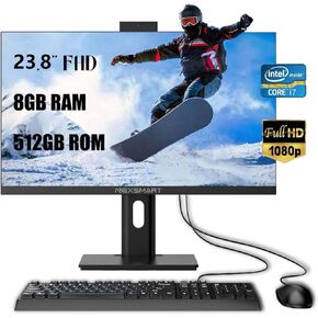 PC All-in-One Desktop Computer Touch Screen Core i7 (Up to 3.8GHz) 8GB RAM 512 SSD with Pop-up Webcam Support Dual-Band WiFi & Bluetooth 4.2,Wired Keyboard & Mouse All-in-One PC