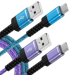 USB C Cable 10ft 2 Pack 3.1A Fast Charging Andriod Charger USB A to Type C Power Cord Compatible for Motorola Razr 2024 Razr+,Edge,Moto Stylus 5G 2024,G Power,G 5G,One 5G, iPhone 16 15 Pro Max/Plus