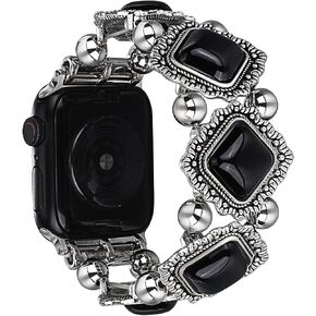 Boho Beaded Bracelet Compatible with Apple Watch Band 38mm 40mm 41mm 42mm 44mm 45mm 49mm Women Men, Bohemian Vintage Western Stretchy Strap for iWatch Band Series 10 9 8 7 6 5 4 3 2 1 SE Ultra 2