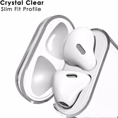 غطاء حماية شفاف لجهاز Apple AirPods الجيل الأول/الثاني، غطاء حماية من السيليكون لصندوق شحن ملحقات Airpods in Kuwait
