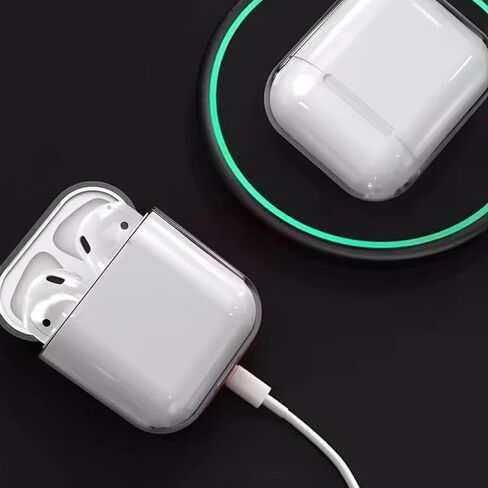 غطاء حماية شفاف لجهاز Apple AirPods الجيل الأول/الثاني، غطاء حماية من السيليكون لصندوق شحن ملحقات Airpods in Kuwait