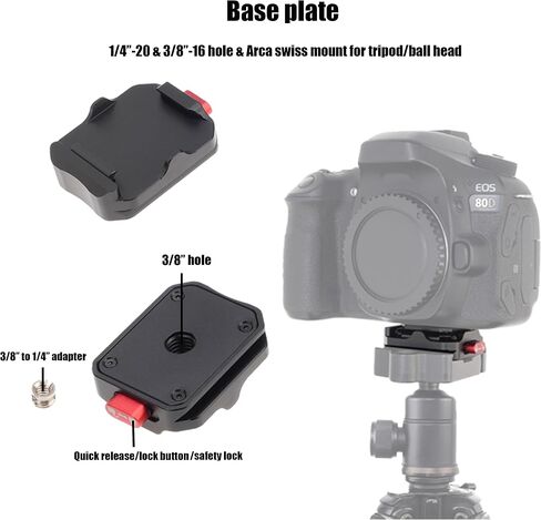 FOTGA لوحة إطلاق سريع للكاميرا مع حامل ثلاثي القوائم مع خيط 1/4 بوصة 3/8 بوصة لكاميرا DSLR بدون مرآة حامل ثلاثي القوائم Monopod DJI Stabilizer Slider، لوحة علوية + لوحة قاعدة، متوافق مع Arca Swiss Mount in Saudi Arabia