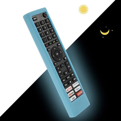 Protective Silicone Remote Case for Hisense ERF3A80 ERF3B80H ERF3I80H ERF3W80H ERF3A80 ZDA205M Remote Shockproof Washable Skin-Friendly Anti-Lost Remote Cover with Loop (Glow in Dark Green) in Saudi Arabia