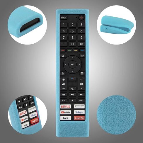 Protective Silicone Remote Case for Hisense ERF3A80 ERF3B80H ERF3I80H ERF3W80H ERF3A80 ZDA205M Remote Shockproof Washable Skin-Friendly Anti-Lost Remote Cover with Loop (Glow in Dark Green) in Saudi Arabia