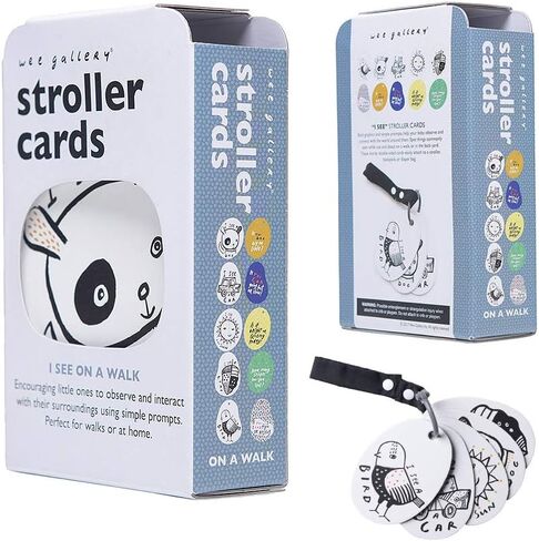 Wee Gallery Stroller Cards - I See On a Walk - Identification Travel Activity for Babies and Toddlers, with Snap on Strap for Walks, Car Seat, Bag, Stroller in Saudi Arabia